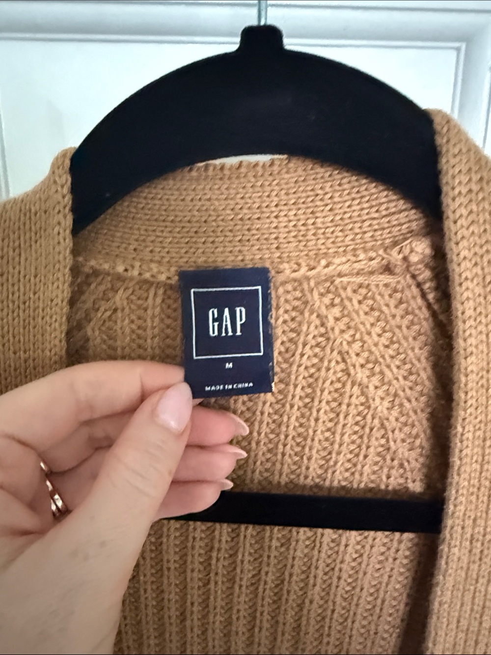 Gap CashSoft Shaker Stitch Oversized Boyfriend Cardigan Sweater Cocoa Brown - Picture 3 of 6